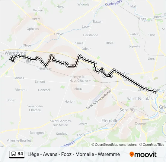 84 Bus Line Map