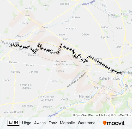 84 Bus Line Map