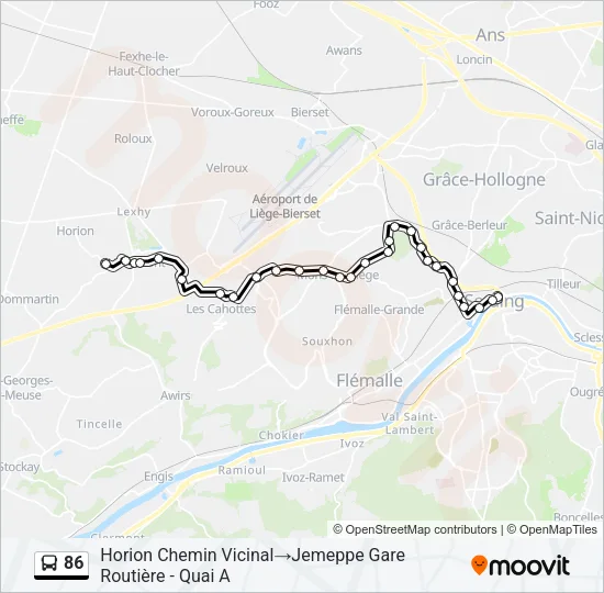 86 Bus Line Map