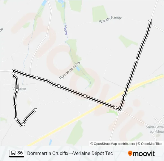 86 Bus Line Map