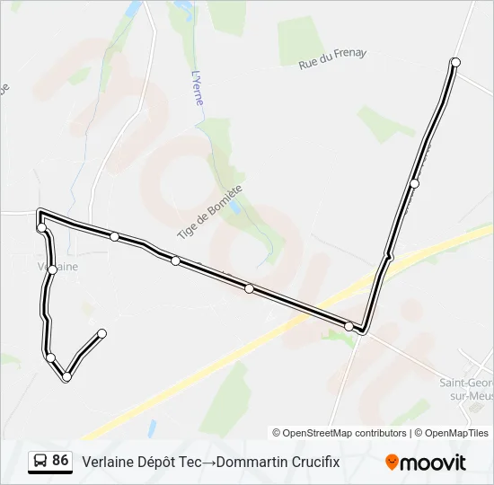 86 Bus Line Map