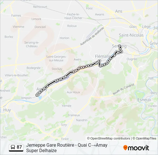 87 Bus Line Map