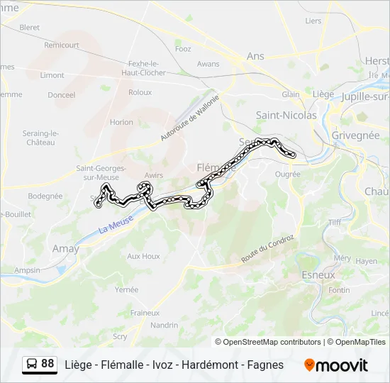 88 Bus Line Map