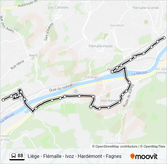 88 Bus Line Map