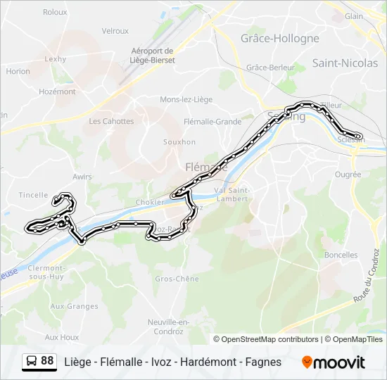 88 Bus Line Map