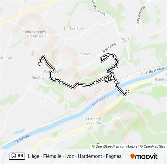 88 Bus Line Map