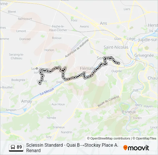 89 Bus Line Map
