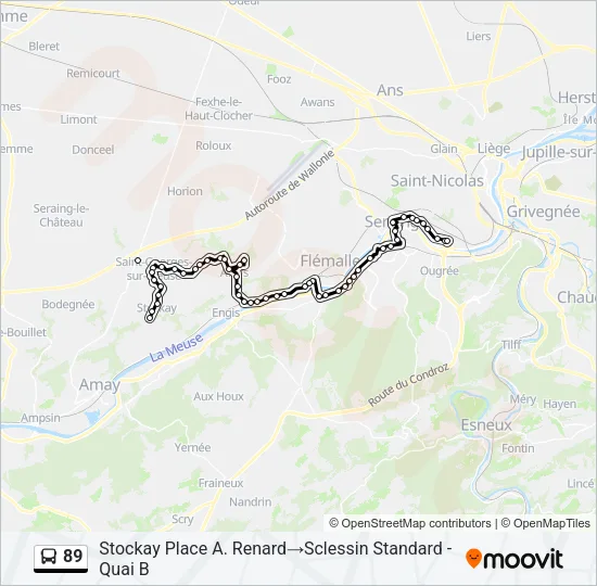 89 Bus Line Map