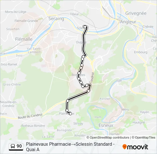 90 Bus Line Map