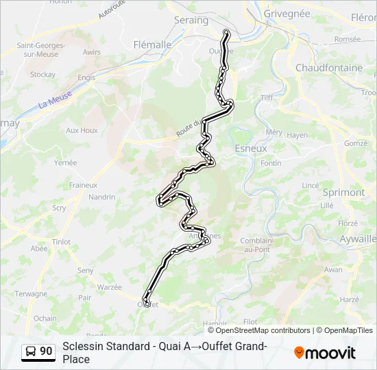 90 Bus Line Map