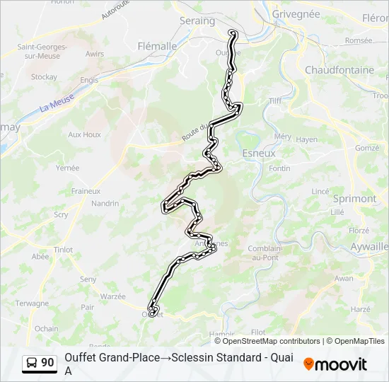90 Bus Line Map