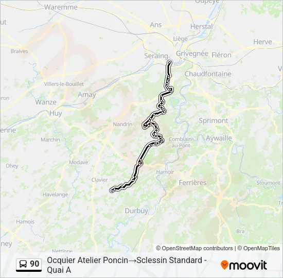 90 Bus Line Map