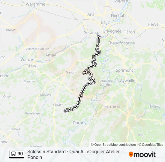 90 Bus Line Map