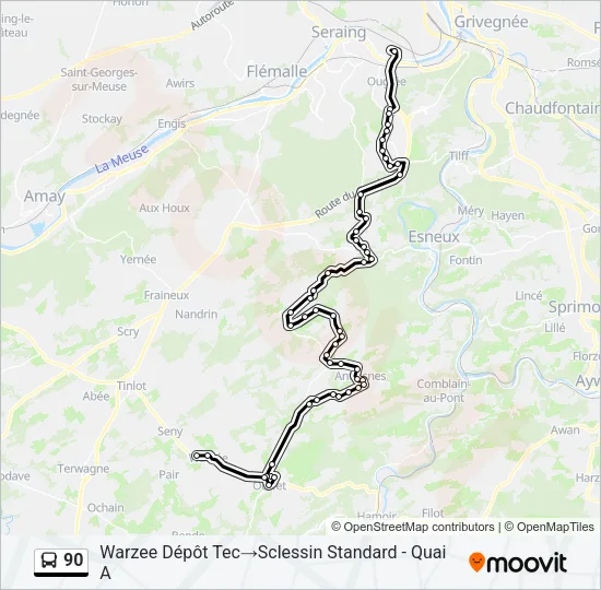 90 Bus Line Map