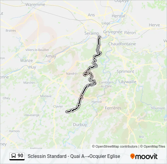90 Bus Line Map