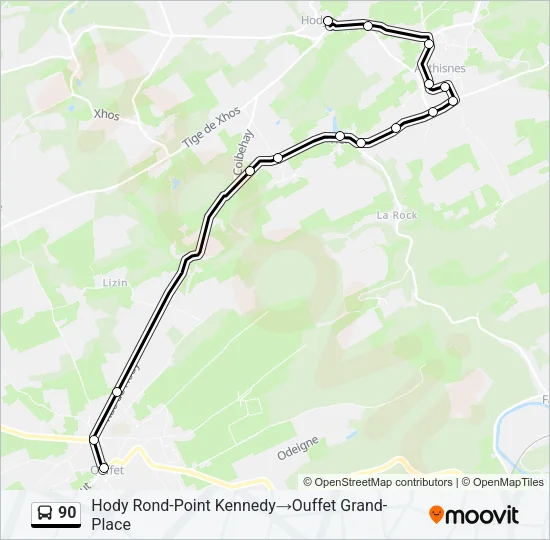 90 Bus Line Map