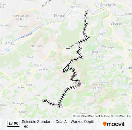 90 Bus Line Map