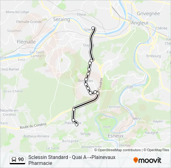 90 Bus Line Map