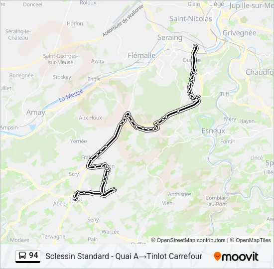 94 Bus Line Map