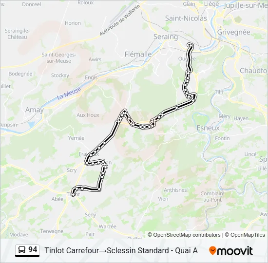 94 Bus Line Map