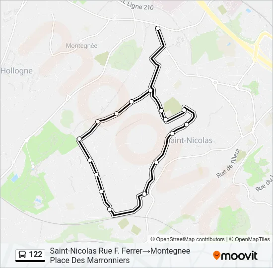 122 Bus Line Map