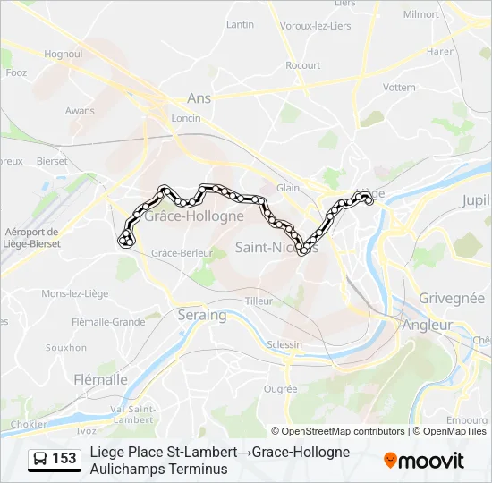 153 Bus Line Map