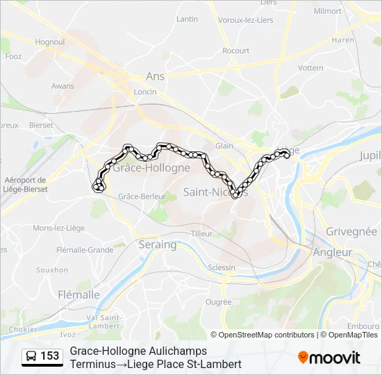 153 Bus Line Map