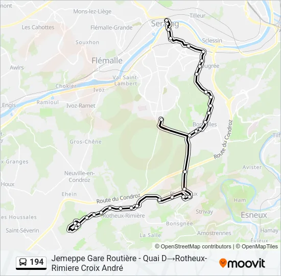 194 Bus Line Map