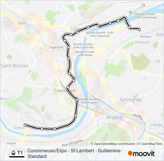 T1 Light Rail Line Map