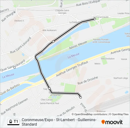 T1 Light Rail Line Map