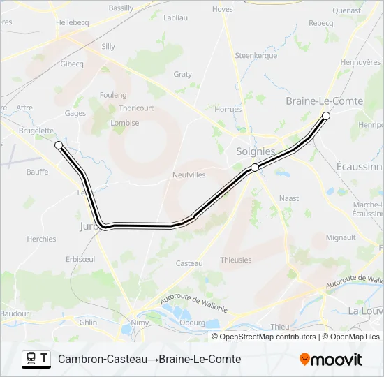 T Trein Line Map