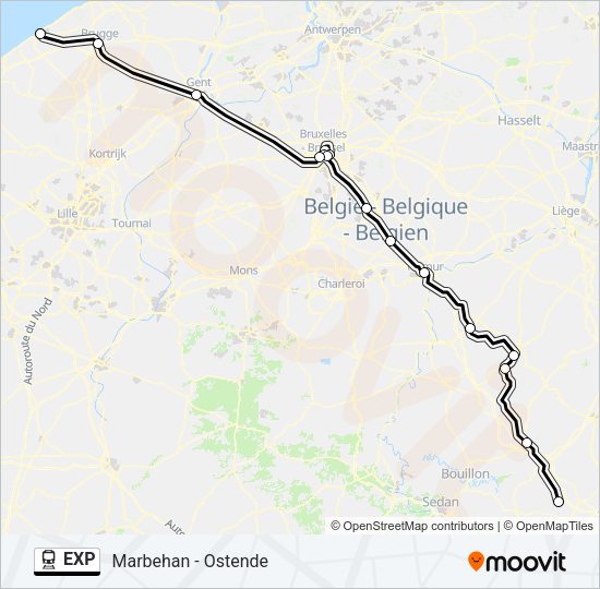 EXP Train Line Map
