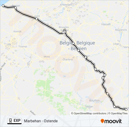EXP Train Line Map