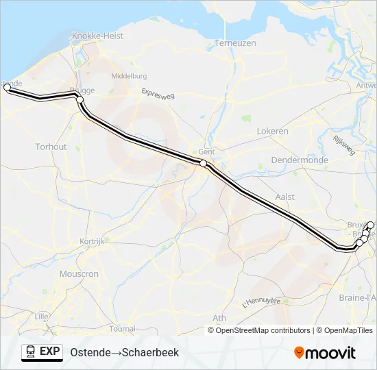 EXP Train Line Map