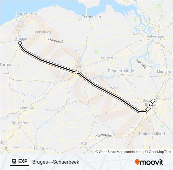 EXP Train Line Map