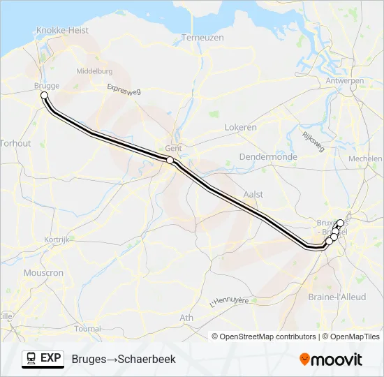 EXP Train Line Map