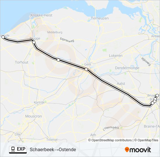 EXP Train Line Map