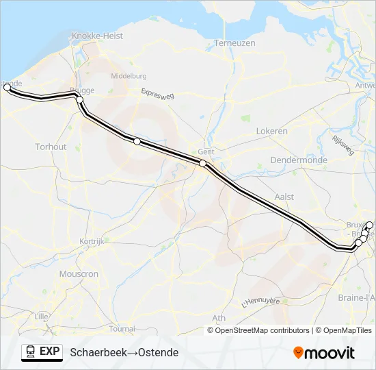 EXP Train Line Map
