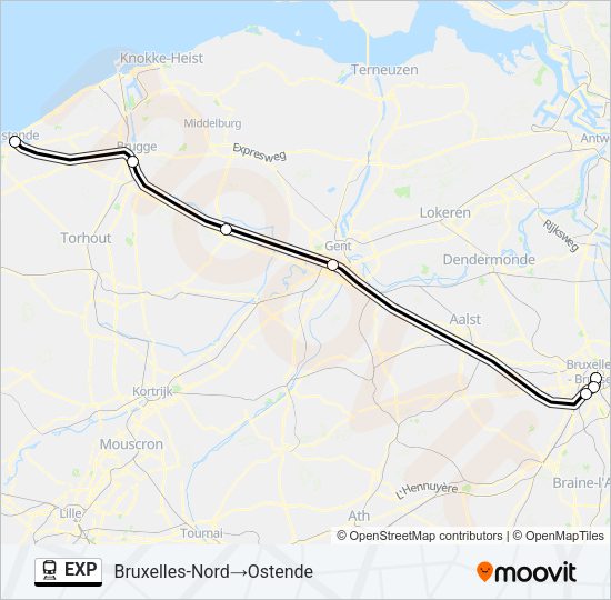EXP Train Line Map