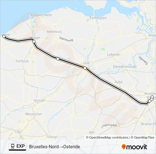 EXP Train Line Map