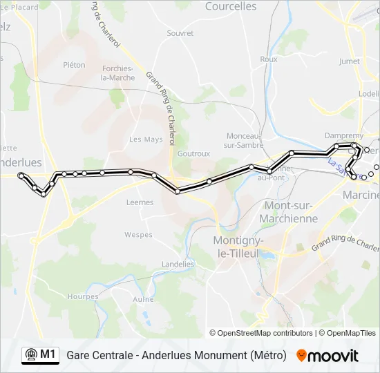 M1 Subway Line Map