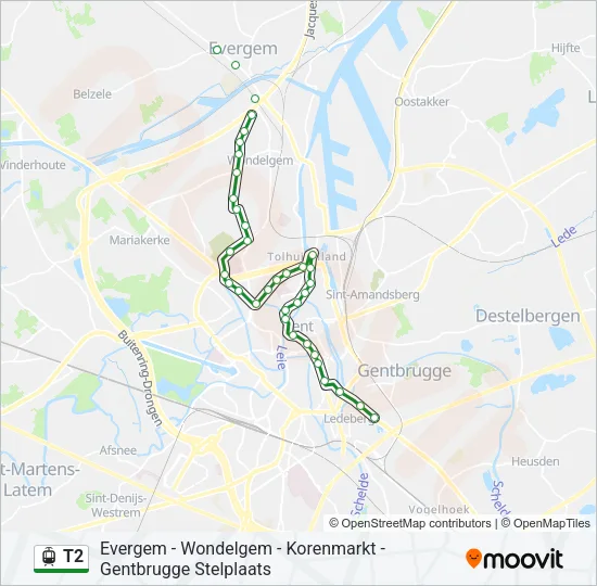 T2 Light Rail Line Map