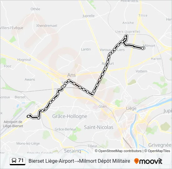 71 Bus Line Map