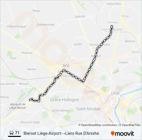 71 Bus Line Map