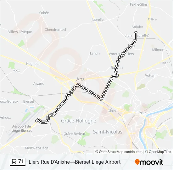 71 Bus Line Map