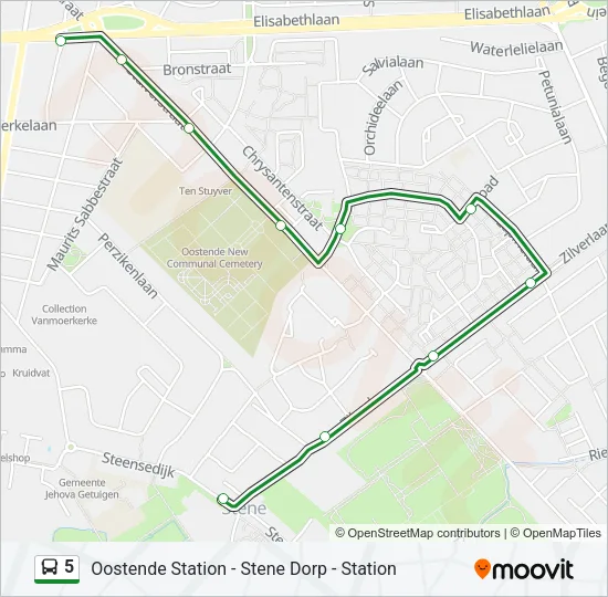 5 Bus Line Map
