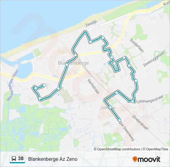 Bus 38 lijnkaart