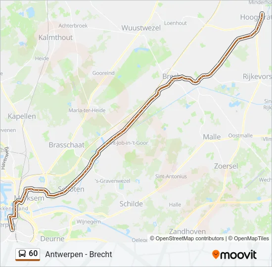 Bus 60 lijnkaart