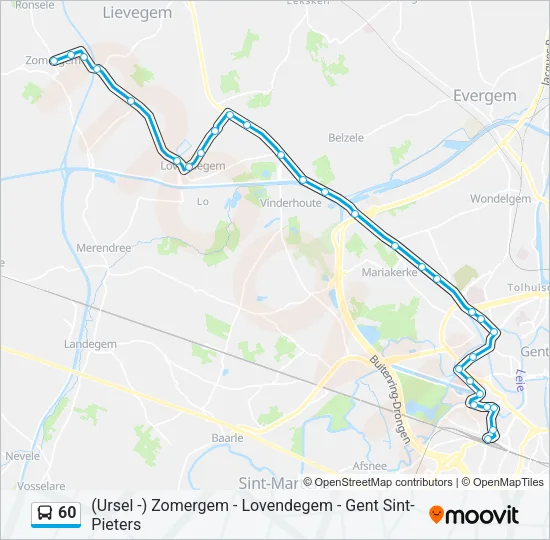 60 Bus Line Map