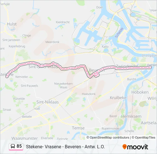 85 Bus Line Map